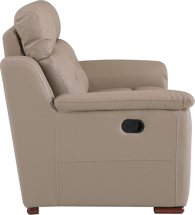 Blackjack Furniture Walker Leather Match Upholstered Reclining Living Room Loveseat Hazel Wood