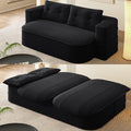 78.7 Full Size Memory Foam CouchPlush Corduroy SofaFloor Sofa Bed with Multi Functional Blanket2 in 1Convertible Folding Sofa Bed for Living Room OfficesNo Assembly Required (Black)