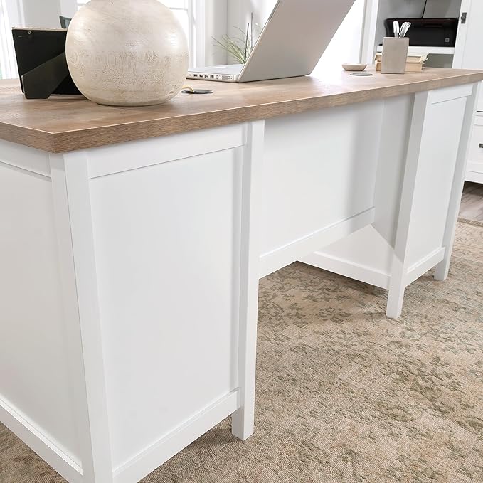 Sauder Cottage Road Executive Desk White Finish