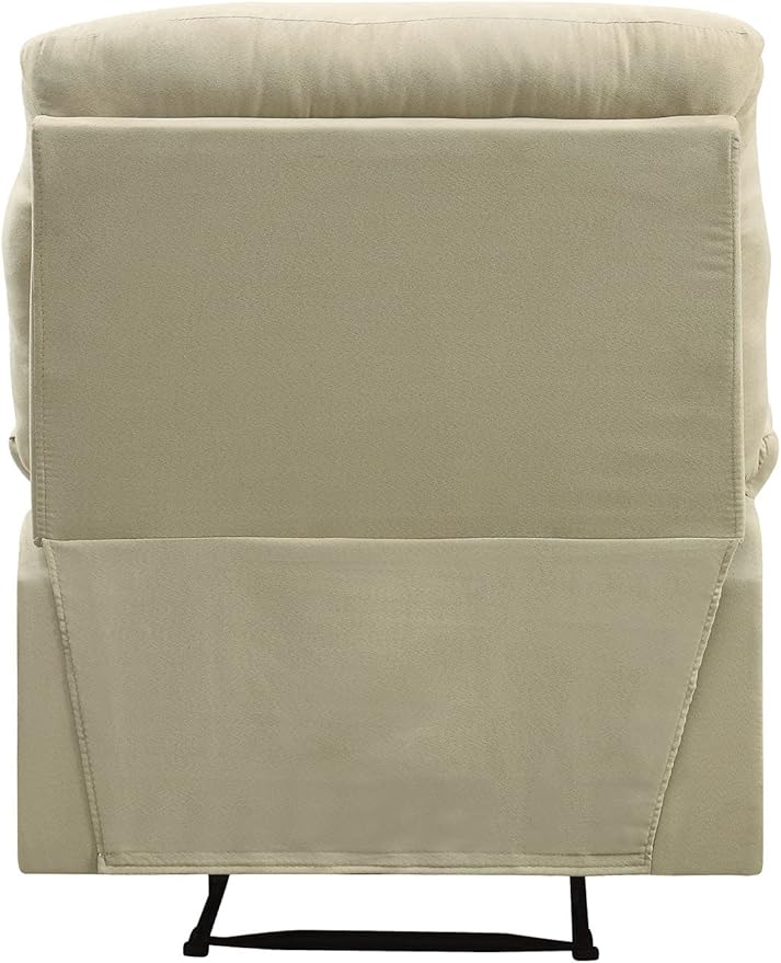 Beige Microfiber Recliner Chair with Pillow Top Armrests - Comfortable &amp Stylish Relaxing Chair for Living Room