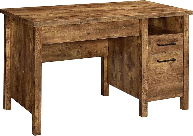 Coaster Home Furnishings - Delwin - Engineered Wood - 47-Inch Lift-Top Computer Desk with Drawers &amp File Cabinet Drawer Without Keyboard Tray Farmhouse Style - Home Office - Rustic Nutmeg - 8812