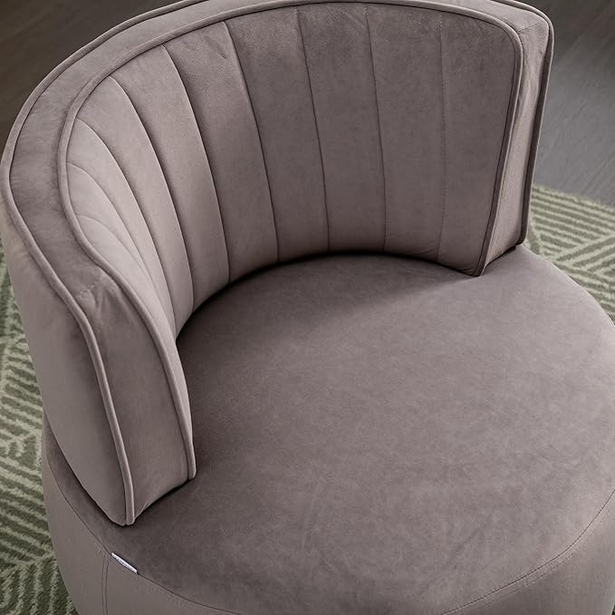 360 Degree Swivel Cuddle Barrel Accent Sofa Chairs Round Armchairs with Wide Upholstered Fluffy Velvet Fabric Chair for Living Room Bedroom Office Waiting Rooms