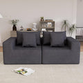 Oversized Cloud Modular Sofa – Deep Seat Corduroy Couch with Pillows No Assembly Convertible &amp Customizable Design Soft All-Foam Comfort for Living Room &amp Bedroom (Gray Loveseat)