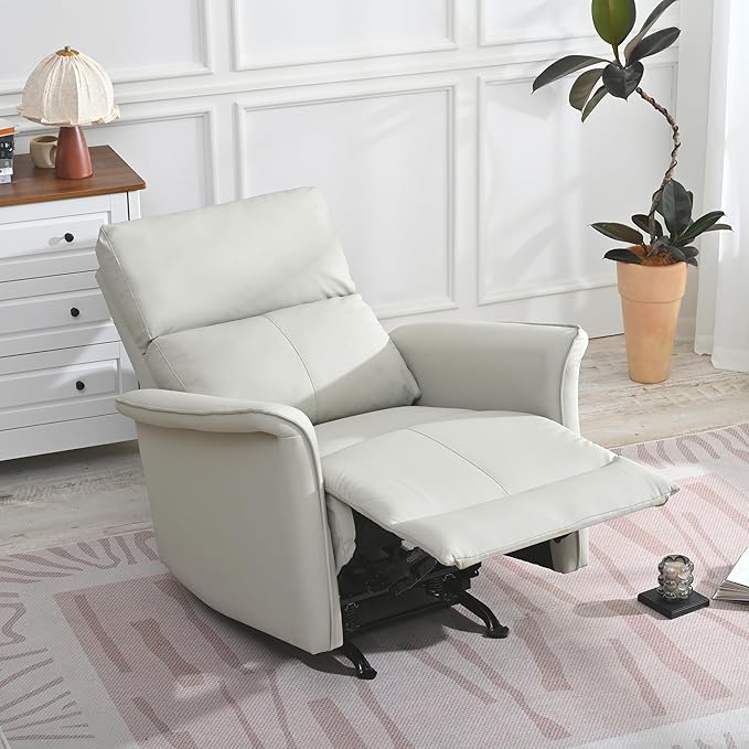 KEIKI Swivel Rocker Recliner Chair for Adults Rocking Recliner Chair Glider Rocking Chair Reclining with Modern-Designed Armrests Nursery Recliner for for Small Spaces/Living Room/Bedroom/Nursing