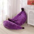Banana Bean Bag Chair with Ottoman Floor Sofa Bed with Footrest Comfy Convertible Lounger for Teens &amp Adults Plush Couch for Bedroom Living Room or Dorm M-Violet