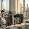 Furnimart Pumpkin Single Sofa Oversized Could Comfy Accent Chair Foam Boneless Chair Wide Seat Modern Small Couch for Living Room Bedroom Assemble Free(Gray)