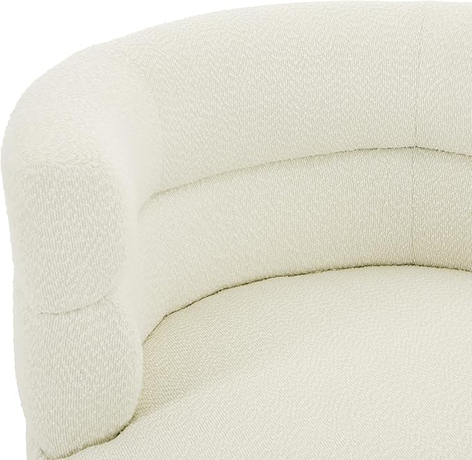 Christopher Knight Home Andree Contemporary 360° Swivel Accent Chair Boucle Upholstered Swivel Chair Super Comfort Single Lounge Sofa with Rotation for Living Room/Bedroom/Home Office Cream White