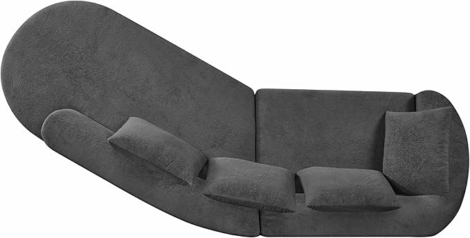 Christopher Knight Home Randa Upholstered Sectional Sofa for Living Room 5-Seater Oversized Chair Cloud Couch Fully Assembled Long Sofa Chaise Lounge Charcoal Gray