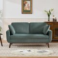 Kingfun 65 Corduroy Love Seat with Spring Cusions Mid Century Modern Loveseat Sofa for Livingroom &amp Bedroom Comfy Upholstered Small Couch Green | linen fabric button tufted solid wood foot