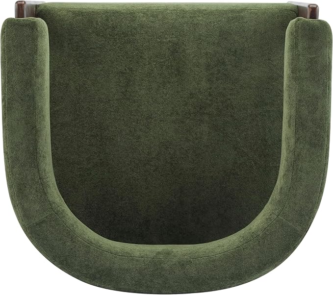 Christopher Knight Home Nettie Modern Accent Chair for Living Room Velvet Fabric Single Lounge Sofa Chair with Wooden Frame Comfy Reading Chair for Bedroom Lounge Armchair with Cushion Olive Green
