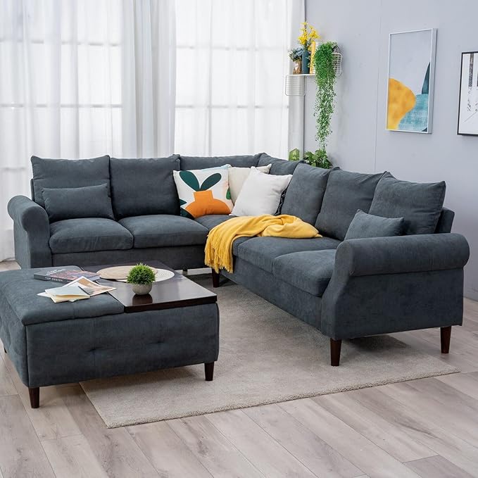 Panana 6 Seater Corner Sofa Modern Classic Design L shaped Couch Settee for Living Room