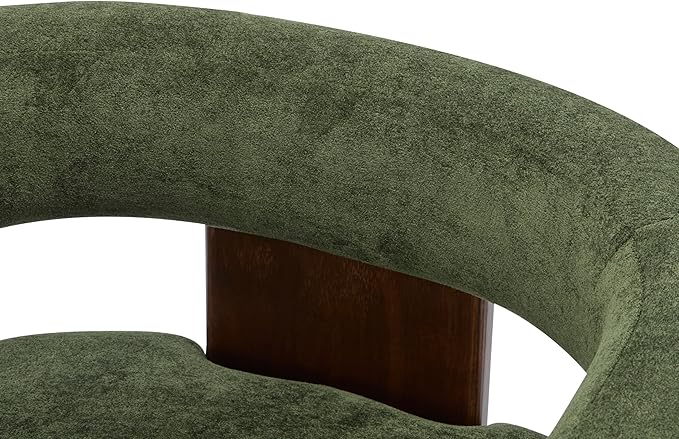 Christopher Knight Home Nettie Modern Accent Chair for Living Room Velvet Fabric Single Lounge Sofa Chair with Wooden Frame Comfy Reading Chair for Bedroom Lounge Armchair with Cushion Olive Green