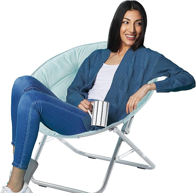 Urban Lifestyle Micromink Saucer Chair Light Blue Mint