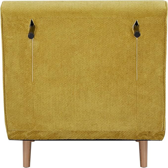 31 Convertible Sleeper Chair 3-in-1 Foldable Chair Bed with Pillow 3-Position Adjustable Backrest Single Sofa Bed for Apartment Office Mustard Yellow