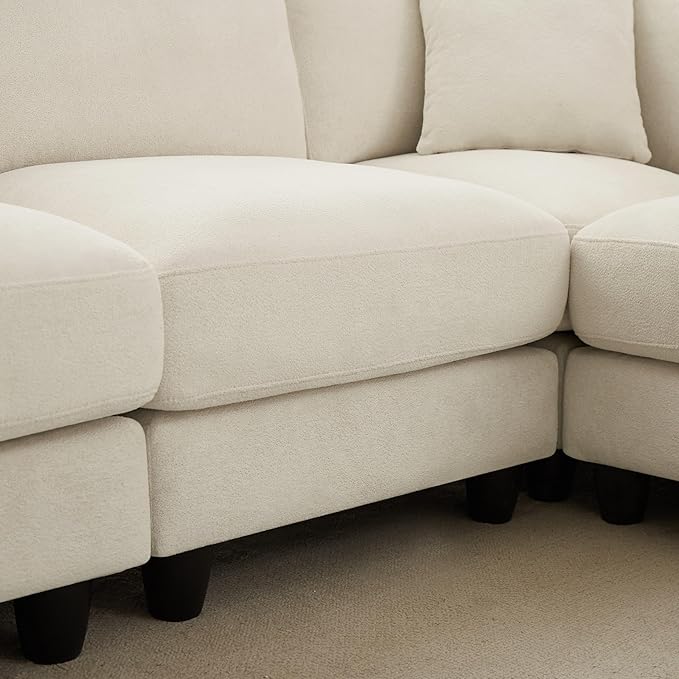 7 Seater Oversized Modular Sectional Sofa Deep Seat Cloud Couch - Free Combination Convertible Lounge Sofa Couch with Movable Ottoman for Living Room Apartment Office