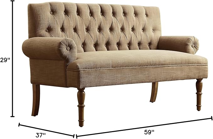 Rosevera Celino Loveseat Sofa for Living Room - Couch in a Box Linen Brown