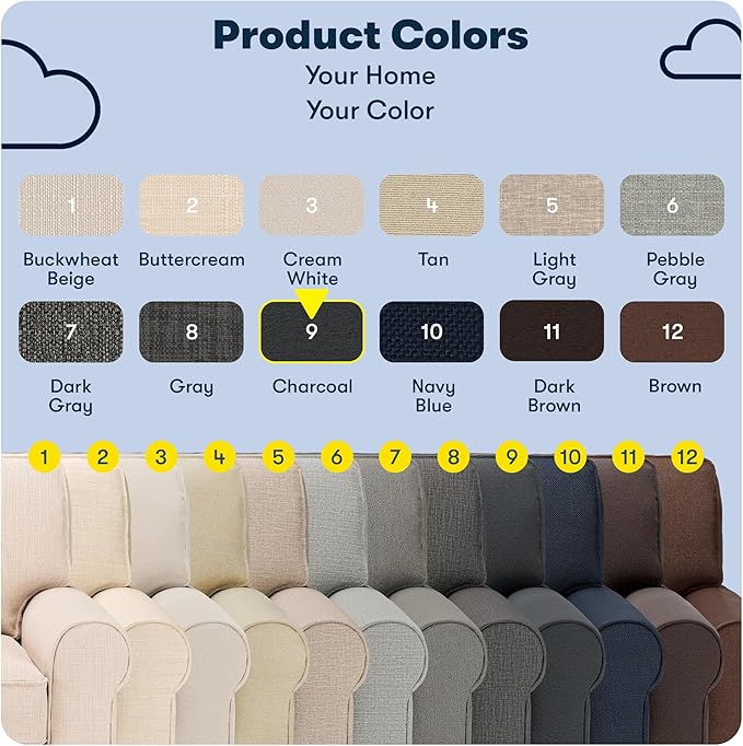 Serta Copenhagen 61 Rolled Arm Sofa Easy Care Polyester Soft Pillow Back Pocket Coil Seat Cushions Removable Covers Loveseat or Couch for Small Spaces Living Rooms or Bedrooms Charcoal