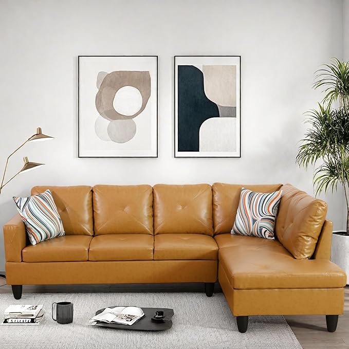L Shaped Couch Modular Sectional Sofa with Chaise Modern Modular Sofas Furniture Sofa Couches for Living Room/Apartment/Office/Bedroom Ginger