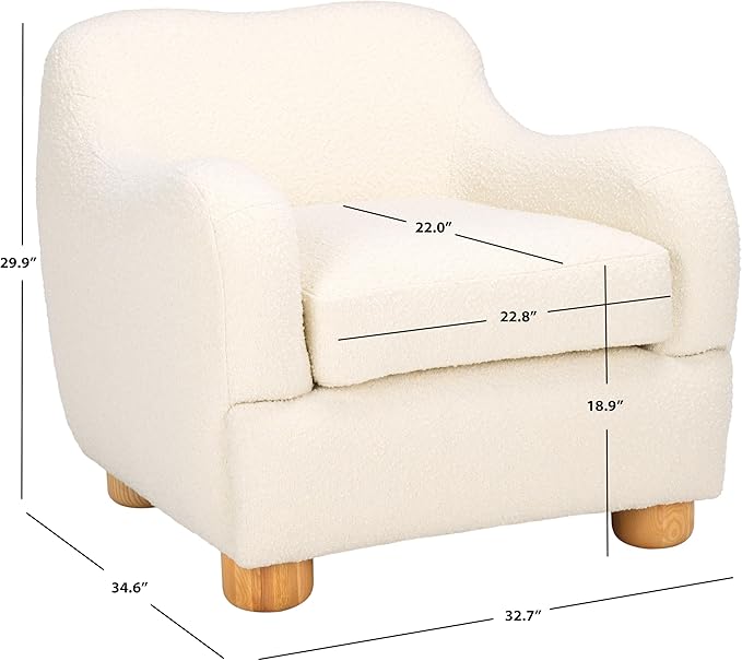 SAFAVIEH Couture Collection Dyanna Ivory/Natural Boucle Accent Chair