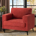 Oversized Accent Chair Upholstered Living Room Chairs Single Sofa Chair w/Metal Legs Comfy Chenill Fabric Reading Lounge Armchair for Apartment Bedroom Office Terracotta 1PC