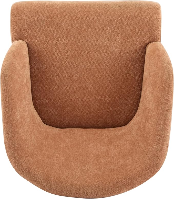 Christopher Knight Home Ashby Mid-Century Modern Fabric Accent Chair Living Room Solid Wood Lounge Chair Bedroom Soft Cushion Comfy Reading Chair Home Office Sofa Barrel Armchair Light Orange