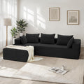 105 Modular Sectional Couches for Living RoomBoneless Couch with L-Shape ChaiseComfy Corduroy Sectional SofaNo Assembly RequiredBedroom Black