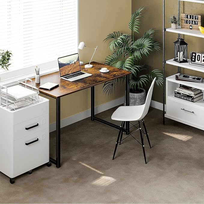 ODK 40 Computer Desk for Home Office Office Table for Small Spaces Writing Desk with Headphone Hooks Pure Vintage