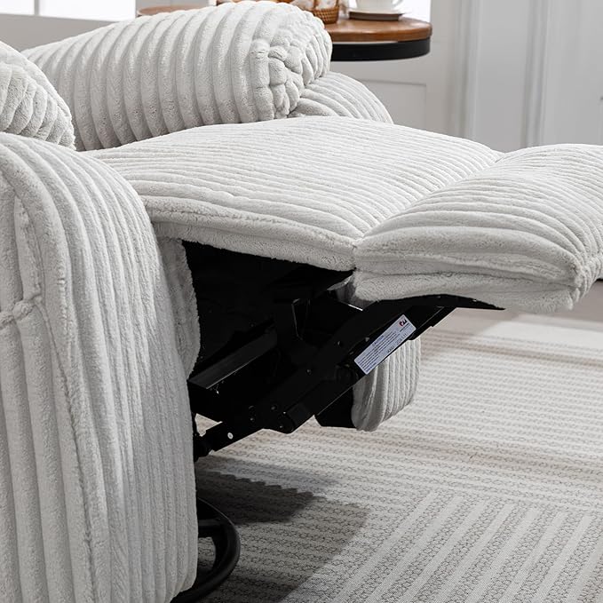 ERYE 41.8 Oversized Swivel Glider Rocker Chair Power Reclining Chair W/Vibration HeatUSB-C PortsModern Corduroy Upholstered Power Recliner Nursery Armchair Living Room