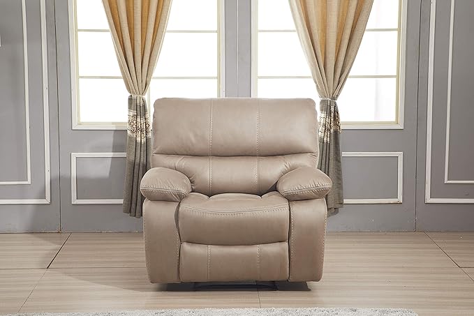 Betsy Furniture Microfiber Reclining Sofa Couch Set Living Room Set 8007 (Taupe Sofa+Recliner)
