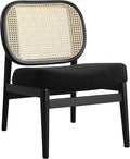 Coaster Home Furnishings - Rayo - Wood - Cane Back Upholstered Accent Chair with Armless Design Cushioned Seat and Tapered Legs - Living Room - Black - 900620