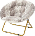 Urban Lifestyle Faux Fur Saucer Chair 36.2D x 36.2W x 31.9H in Snow Leopard