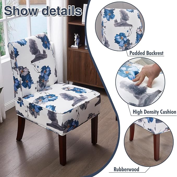 Traditional Fabric Accent Chair DRM'SCUUM Modern Accent Chair for Living Room Soft White Velvet with Ink Paint PatternComfor SeatSturdy Frame and Rubber Wood Legs
