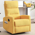 Slim Lazy Boy Recliners for for Adults Swivel Rocking Chair Recliner with High Back Small Recliner Chair for Small Spaces Manual Reclining Chair for Living Room Adjustable Footrest (Yellow)
