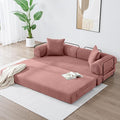 78.5 Inch Convertible Sleeper Sofa Bed 5 in-1 Boneless Floor Couch Bed with Fixed-Shape Frame Modular Futon Couch for Living Room Apartments RV Studio Bedroom Small Spaces Pink