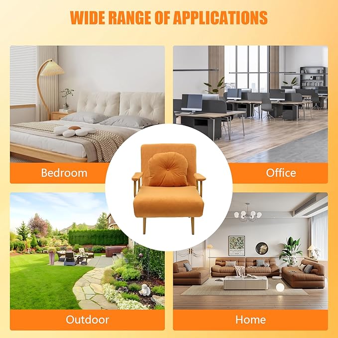 Convertible Sleeper Sofa Bed 3 in 1 Multi-Functional Sofa Chair Bed with 5 Position Adjustable Backrest Folding Sofa Bed Floor Single Chairs Fold Out Chair Beds for Living Room (Orange)