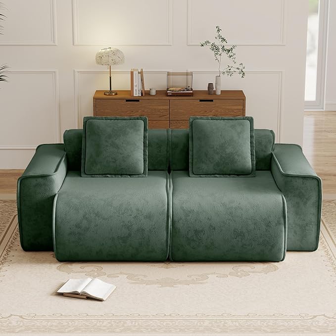 KEIKI 2Seat Modular Boneless Velvet Sofa Couch for Garden Home Home Office Style Conscious Nature Lovers Cozy Warm Perfect for Entertaining Relaxation Classic Refined Premium Design