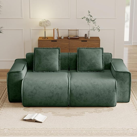 KEIKI 2Seat Modular Boneless Velvet Sofa Couch for Garden Home Home Office Style Conscious Nature Lovers Cozy Warm Perfect for Entertaining Relaxation Classic Refined Premium Design