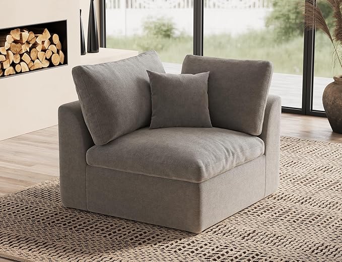 Corner Seat for Cloud Sectional Couches Living Room Modular Boneless Warm White
