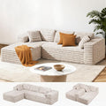 LUCKLIFE 105” Sectional Boneless Couch Modular Cloud Corduroy Fabric Sofa for Living Room Bedroom with Deep Seat Wide Arms and High-Density Foam No Assembly (GB L Shape with Left Facing Chaise)