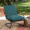 Peace nest Modern Accent Chair Comfy Living Room Suspended Chair Bedroom Armchair with Mental Frame Comfortable Upholstered Cushion for Balcony Lounge Reading Meeting Room Blue