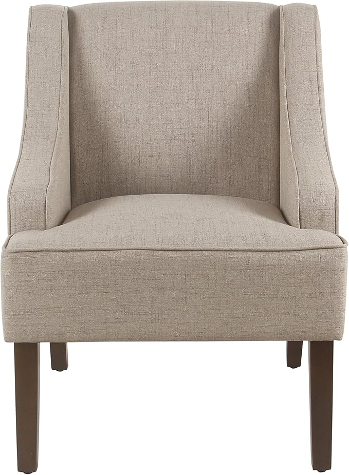 HomePop Swoop Arm Accent Chair Tan