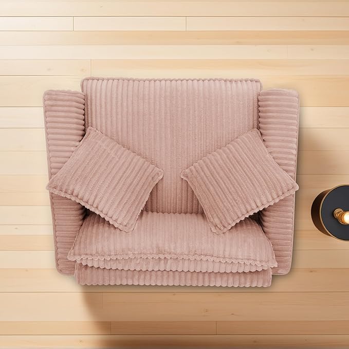 ERYE Living Room Accent Chair Modern Corduroy Upholstered Chair Wider Seat Cushion Leisure Armchair W/2 Pillows and Removable Cover for Home ApartmentBedroomOffice