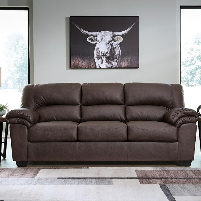 Signature Design by Ashley WalkerPoint Contemporary Sofa with Removable Cushion Dark Brown