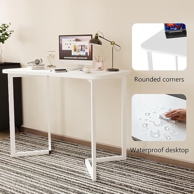Computer Desk 40 Inch Small Table for OfficeModern Simple Style Writing Study Work Gaming Table for Home Office (White)