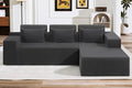 HABUTWAY Sectional Couches for Living RoomNo Assembly L Shaped Couch 105 Modular Sectional Sofa Couch with Deep SeatCloud Couches Furniture Sets for ApartmentCorduroy (Dark Grey Right Facing)