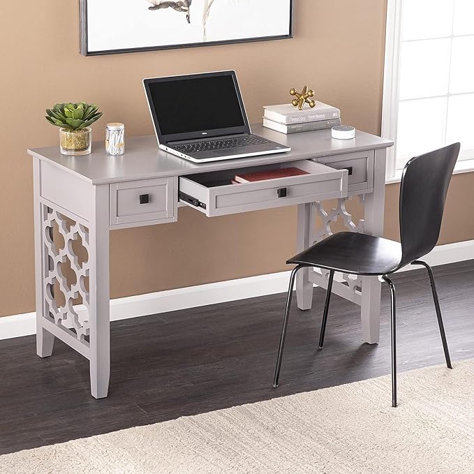 Writing Desk with Drawers - Gray Home Office Desk - 47 Wide