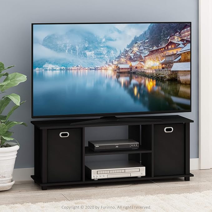 Furinno Econ Entertainment Center Black/Black