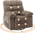 360° Swivel Rocking Recliner Chair with Vibration Massage &amp Heat Oversized Rocker Recliner with Side Pocket for Living Room Bedroom Nursery &amp Small Spaces Coffee