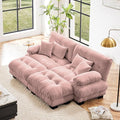 Loveseat Modular U Shaped Sectional Sofa U Shaped Couch with 2 Ottoman Comfy Sofa for Living Room Cloud Couch Oversized Deep Seat with 4 PillowsChenille Pink