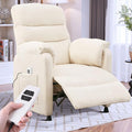 Electric Recliner Chair Power Recliner Sofa with Remote Adjustable Backrest and Side Pocket 7-Zone Support 350 LBS Soft Chenille Fabric Armchair for Living Room Bedroom Off White